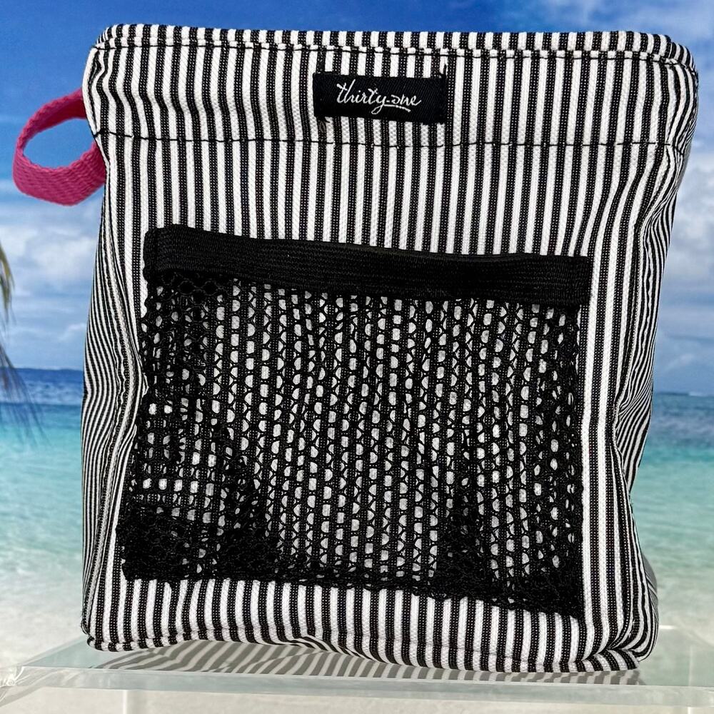 Thirty-One Littles Carry-All Caddy - Black Tailored Stripe